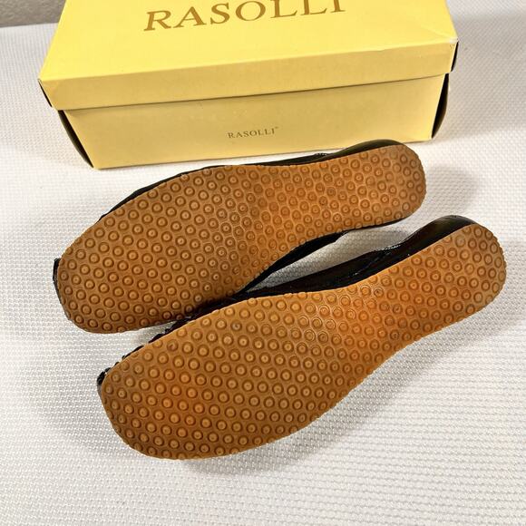 Vintage Rasolli Woman’s Size 8 Slip On‎ Black Leather Office Casual Flats - Picture 8 of 13
